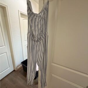 Striped Blue and White Jumpsuit